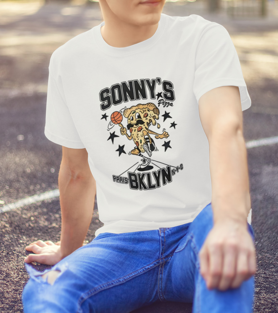 SONNY'S Pizza Basketball Paris BKLYN NY-0 T-Shirt