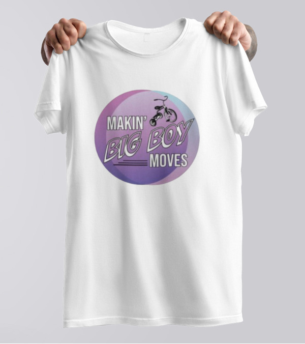 MAKIN' BIG BOY MOVES Bicycle Purple And Blue Gradient T-Shirt