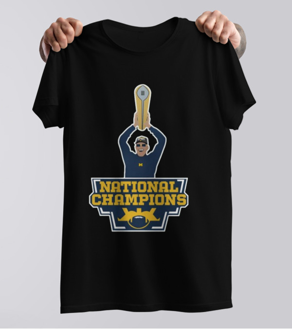 Harbaugh National Champions Michigan Football Trophy T-Shirt