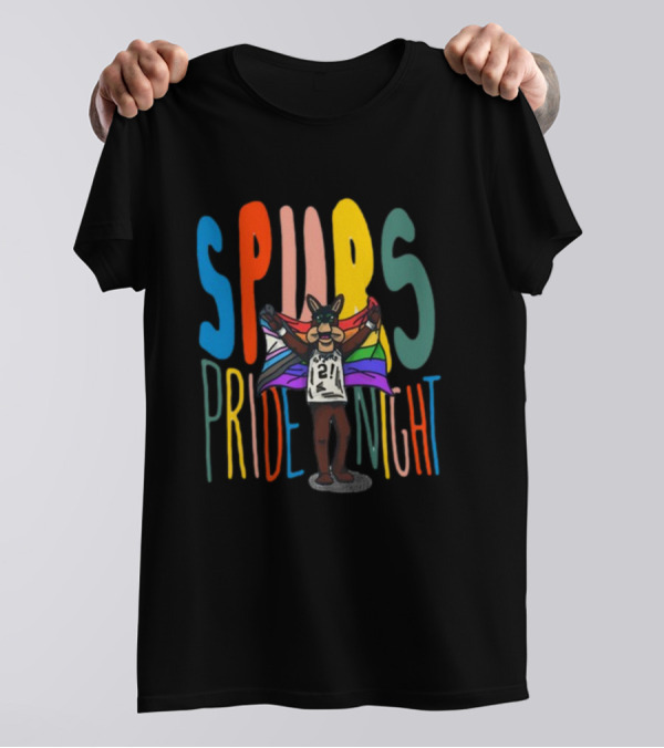 Spurs Pride Night Rainbow Flag Mascot 21 T-Shirt