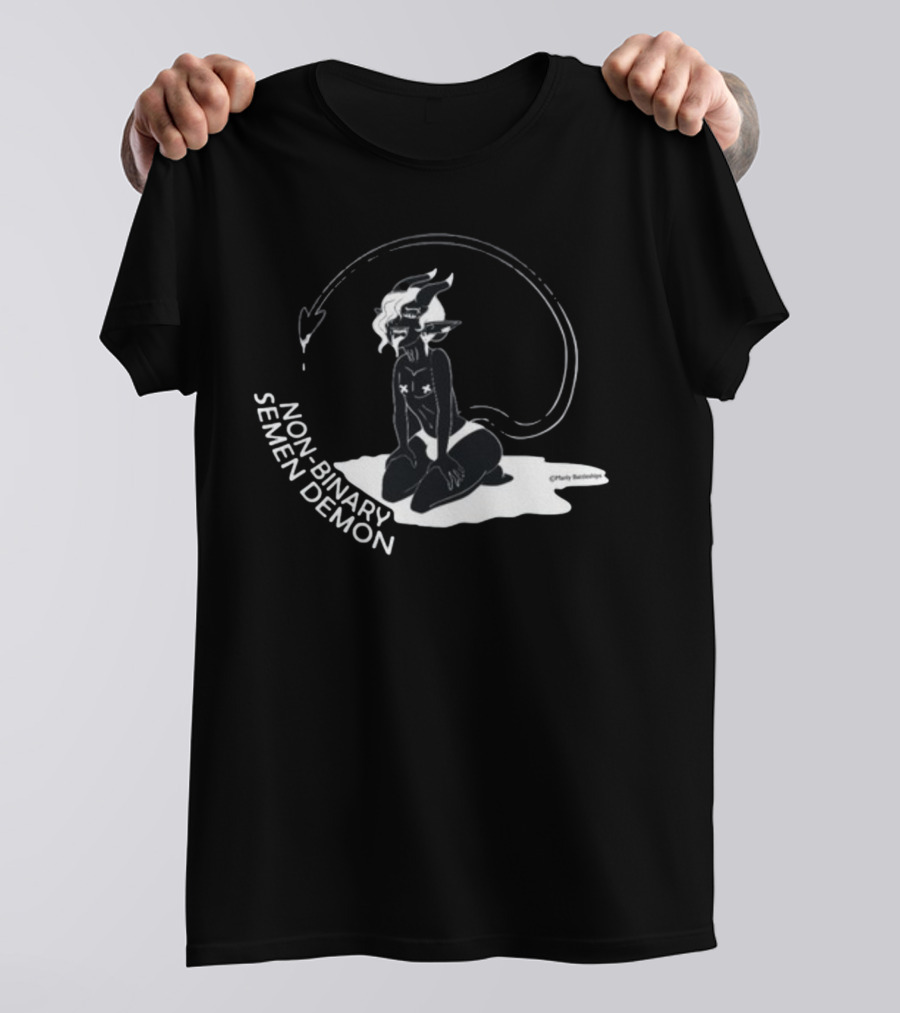 Non-Binary Semen Demon Fantasy Illustration By Party Skeletons T-Shirt