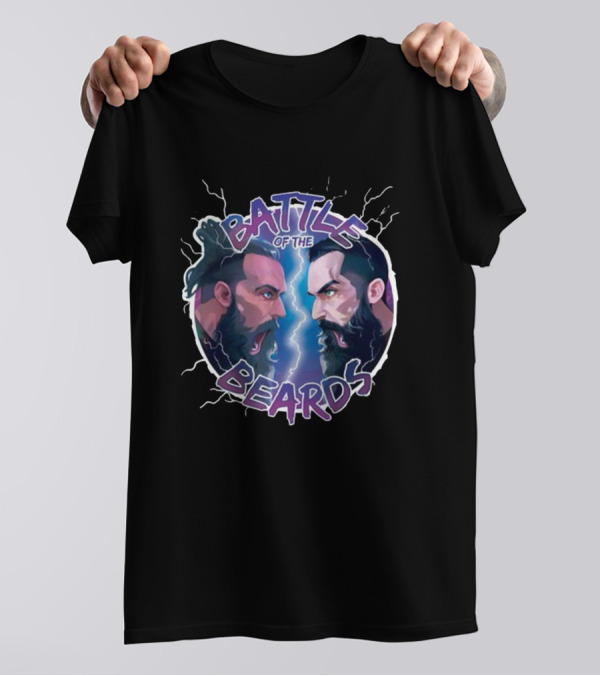 BATTLE OF THE BEARDS Showdown Clash Thunder Bolts T-Shirt