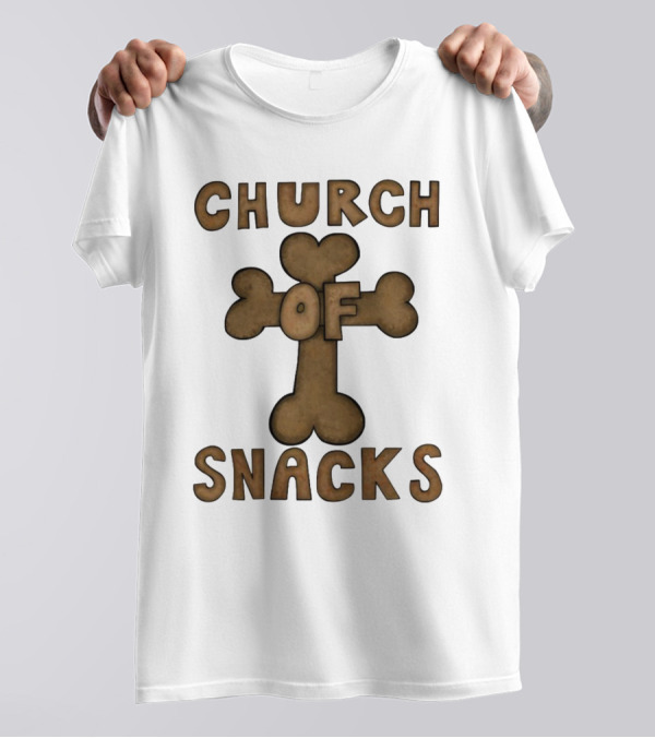 Church Of Snacks Bone Cookie Cross T-Shirt