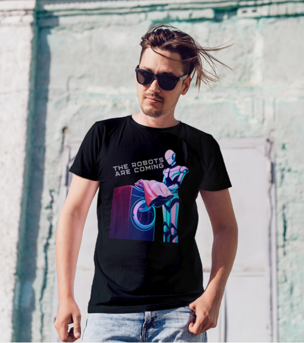 The Robots Are Coming Futuristic Laundry Assistant T-Shirt