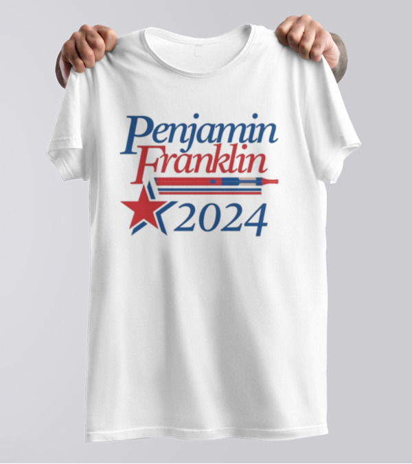 Penjamin Franklin 2024 Pen Nib Star And Stripes T-Shirt