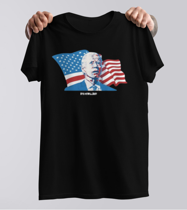 Stevewilldoit Biden Steve Will Do It American Flag T-Shirt