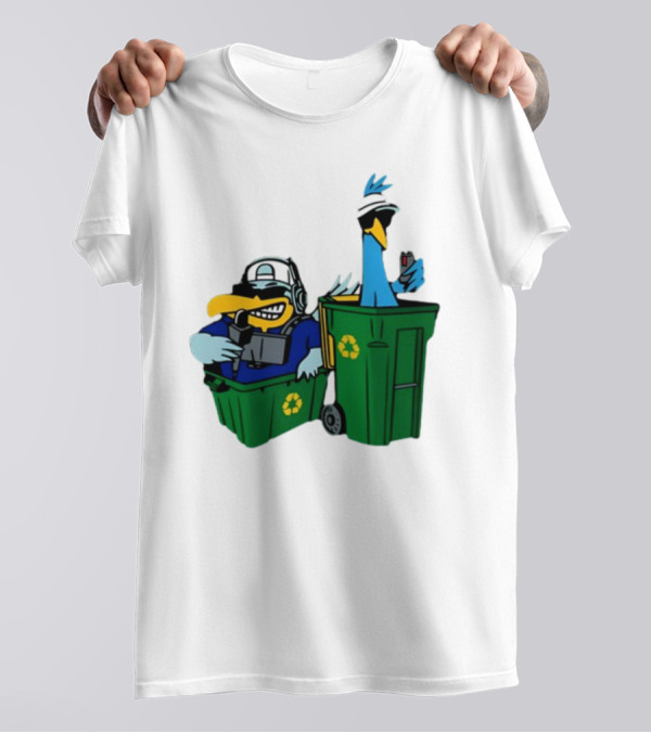 Birdie Juice People’s Birdies Recycling Bin Humor T-Shirt