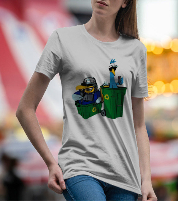 Birdie Juice People’s Birdies Recycling Bin Humor T-Shirt