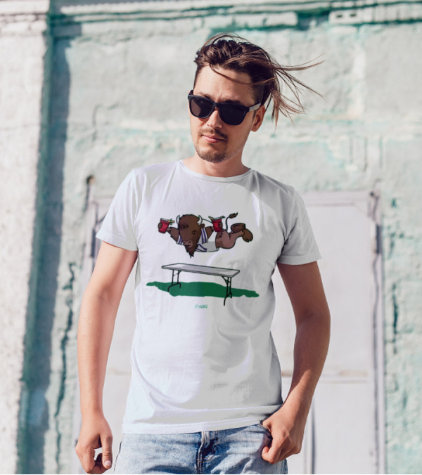 Smack Buffalo Jumping Over Table With Red Cups T-Shirt