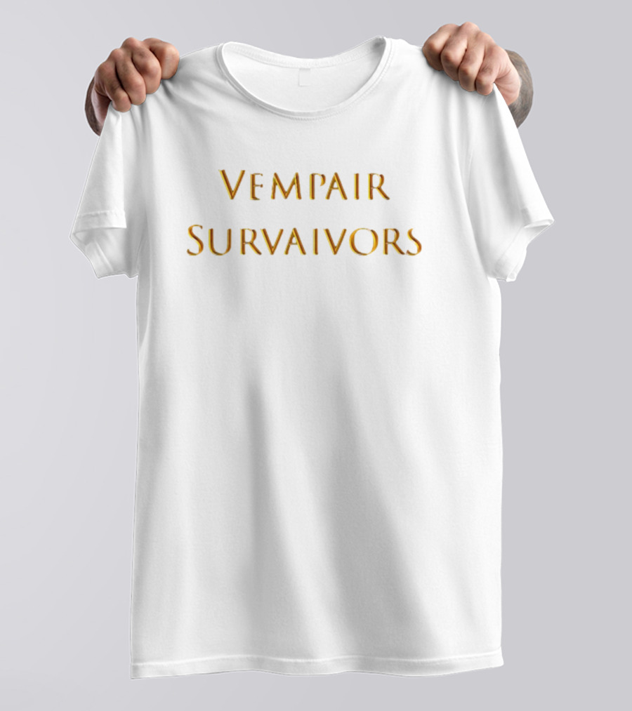 Vempair Survivors Retro Gothic Typography T-Shirt