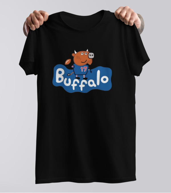 Buffalo Football Cartoon Bull 17 T-Shirt