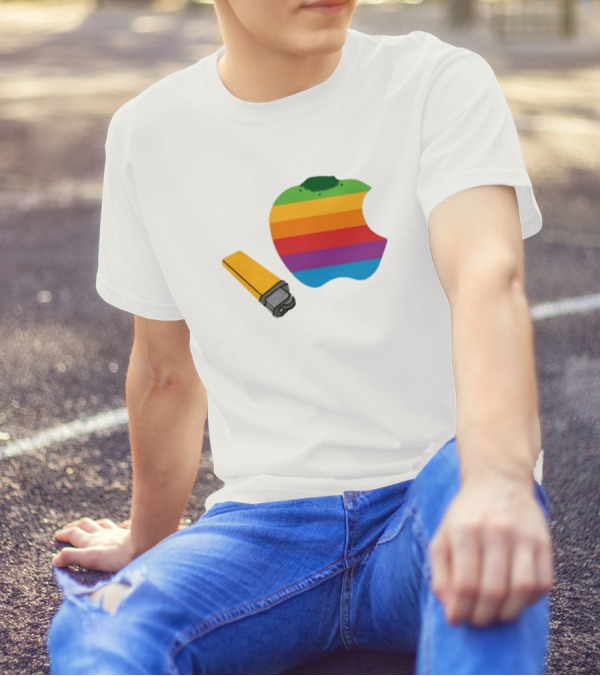 Apple Pipe Rainbow Logo Lighter T-Shirt