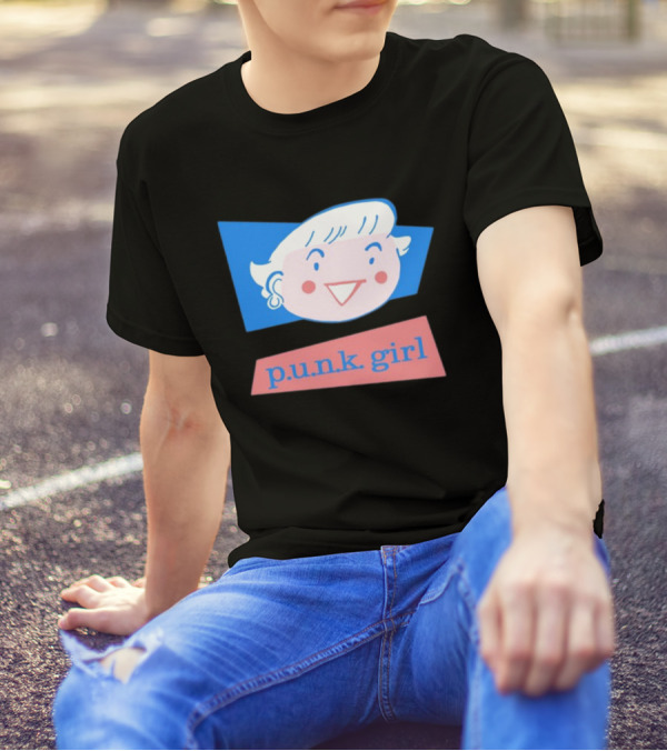 P.U.N.K. Girl Retro Cartoon Style Face T-Shirt