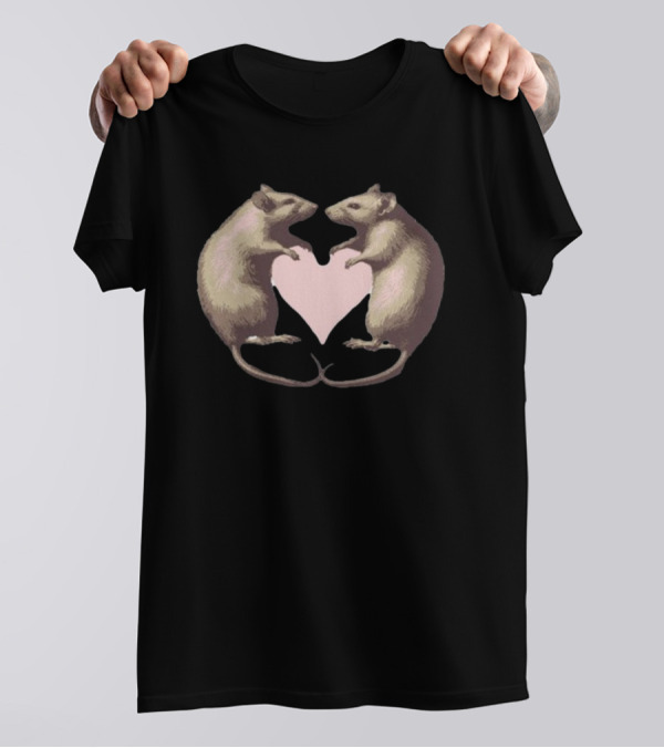 I Love My Rat Wife Heart Rats Embrace T-Shirt