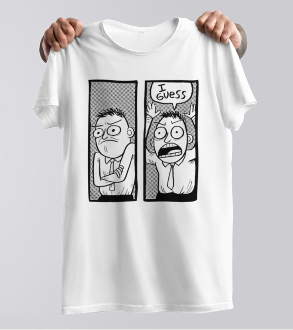 Quality Thomas 'Tomska' Ridgewell Comic I Guess Character Panels T-Shirt