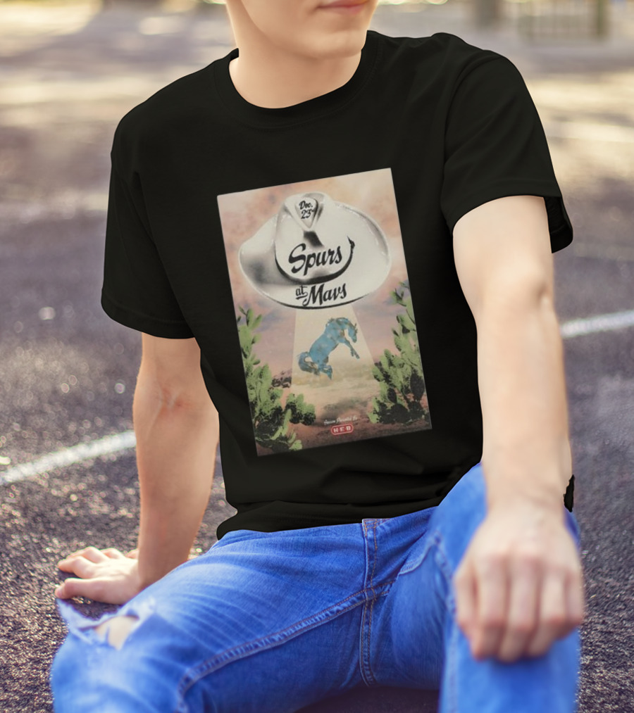 Dec 23 Spurs At Mavs Presented By H-E-B Cowboy Hat And Cactus Scene T-Shirt