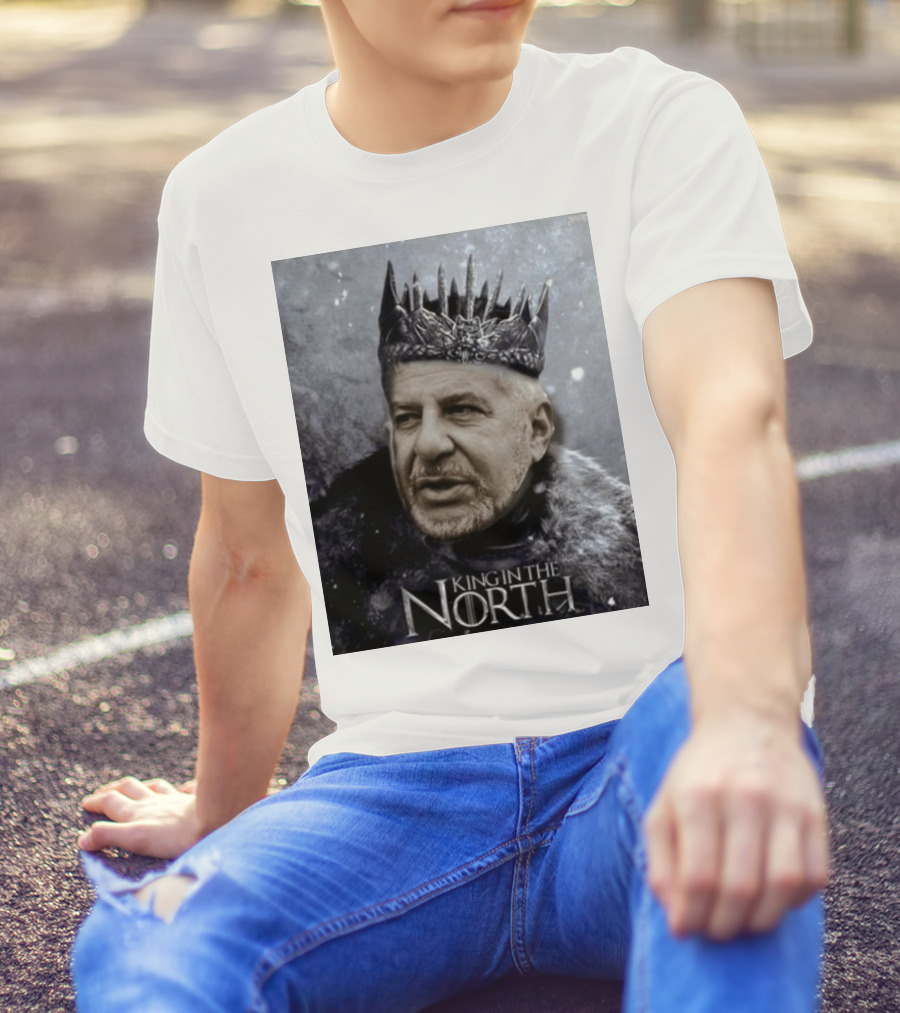 Bill Belichick King In The North Game Of Thrones Style Crown And Fur Cloak T-Shirt