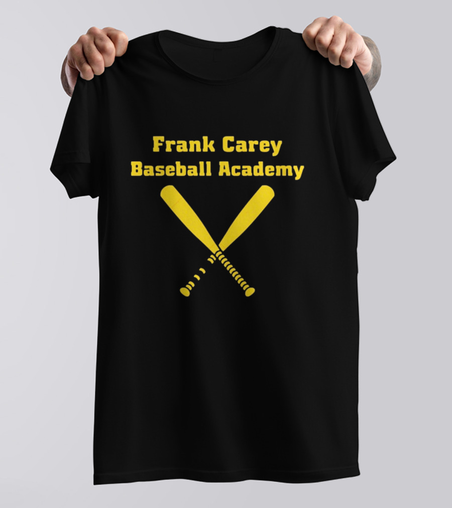 Frank Carey Baseball Academy Yellow Crossed Bats T-Shirt