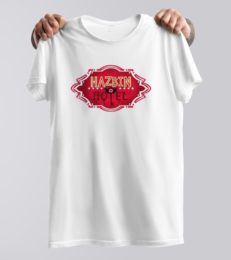 Hazbin Hotel Hazbinhotel Logo Badge With Heart And Winged Eye T-Shirt