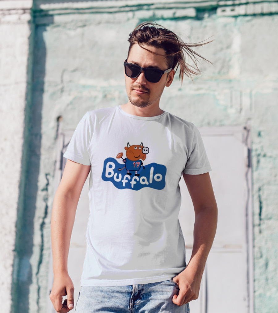 26Shirts Buffalo 17 Football Cartoon Character T-Shirt