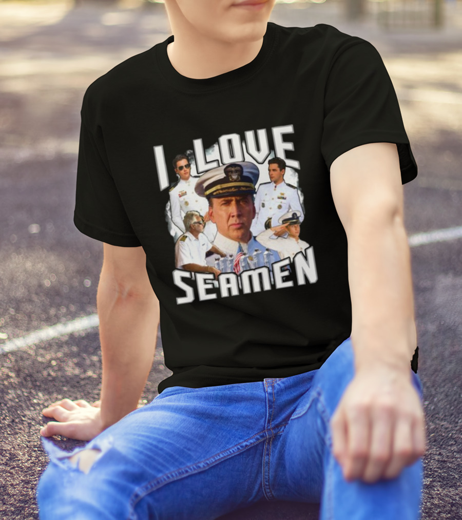 I Love Seamen Captain And Crew Collage T-Shirt
