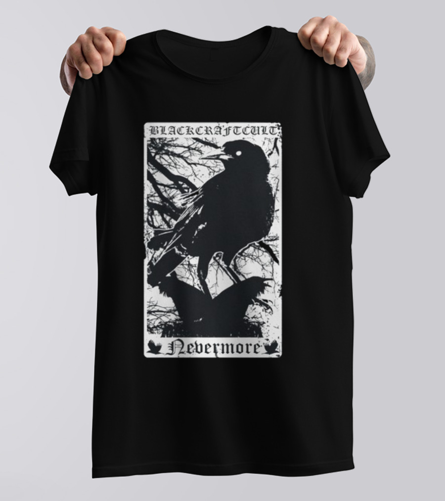 Blackcraftcult Nevermore Raven Tarot Card T-Shirt