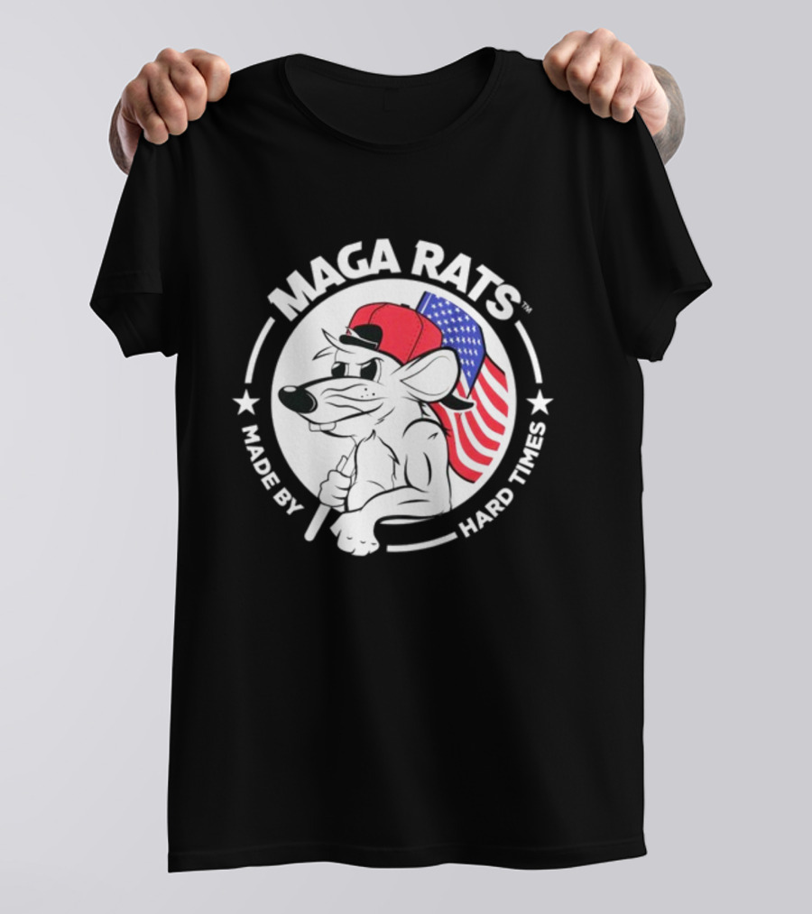 Maga Rats Made By Hard Times American Flag Hat T-Shirt