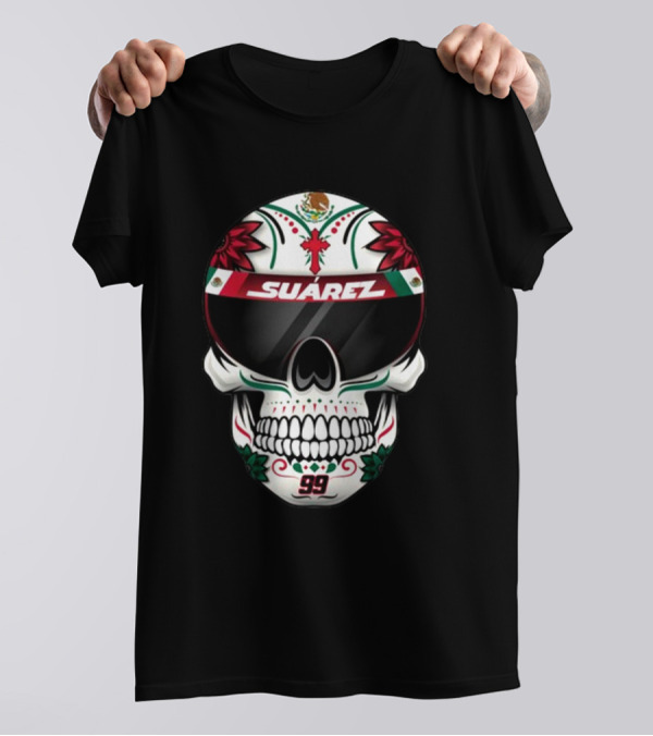 Danielsuarezracing Suárez Skull Helmet Visor 99 Mexican Flag Motif T-Shirt
