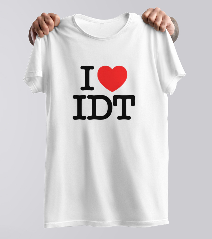 I Heart IDT Bold Text With Red Heart T-Shirt