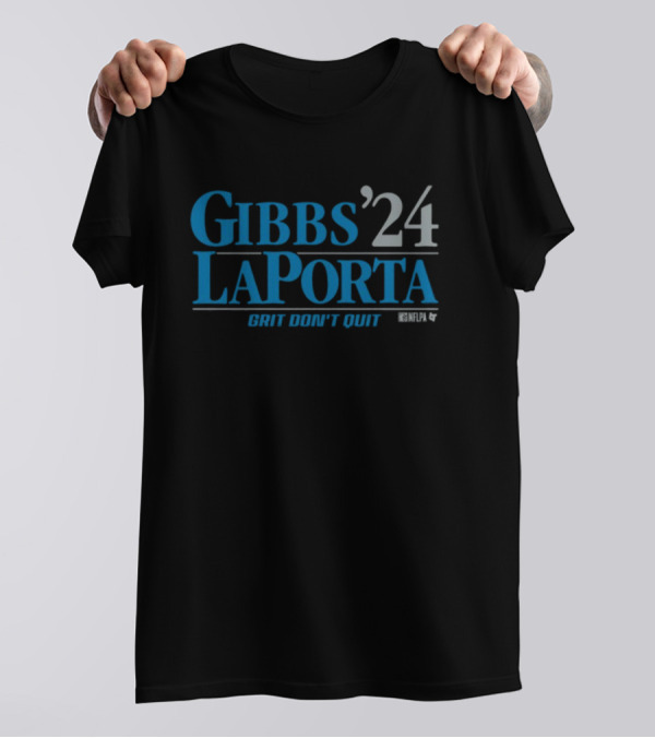 Gibbs LaPorta '24 Grit Don't Quit NFLPA T-Shirt