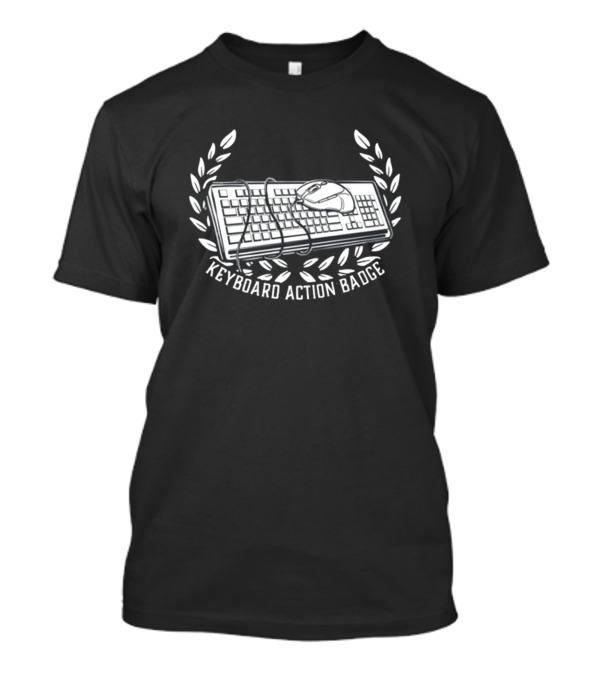 Keyboard Action Badge Laurel Wreath Emblem T-Shirt