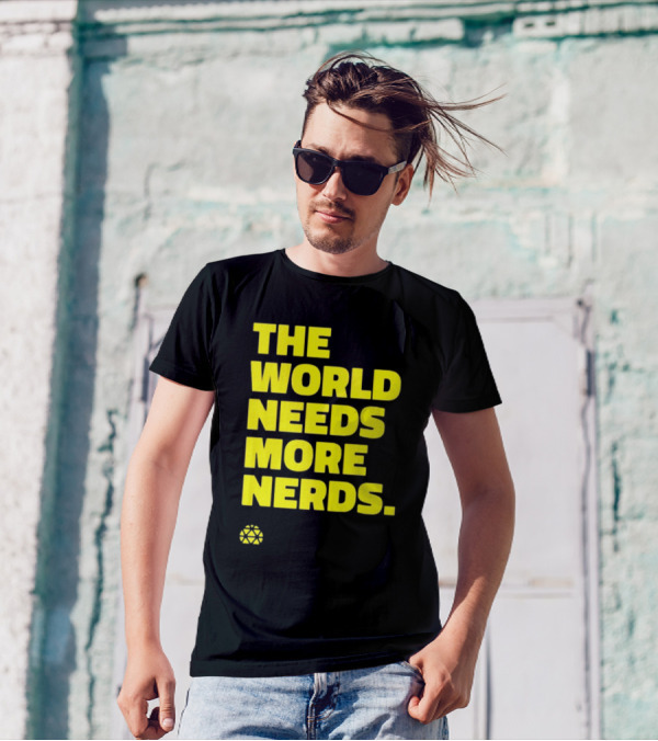 THE WORLD NEEDS MORE NERDS Geometric T-Shirt