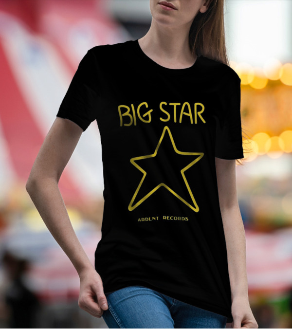 Big Star Ardent Records Yellow Star Graphic Retro Music T-Shirt
