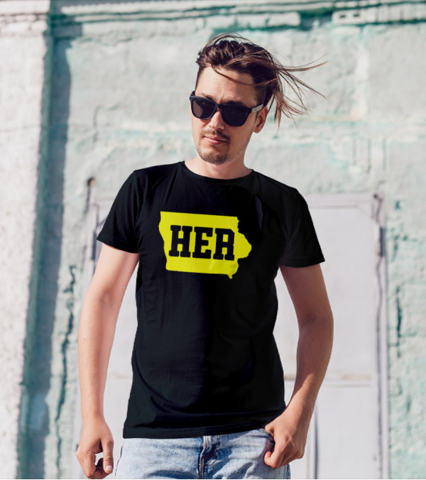 Dave Portnoy Hawkeye HER Caitlin Clark Iowa Map T-Shirt