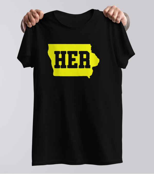 Dave Portnoy Hawkeye HER Caitlin Clark Iowa Map T-Shirt