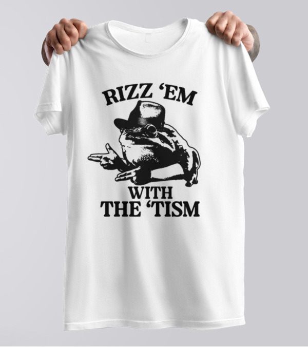 Rizz 'Em With The 'Tism Frog Hat Gesture T-Shirt