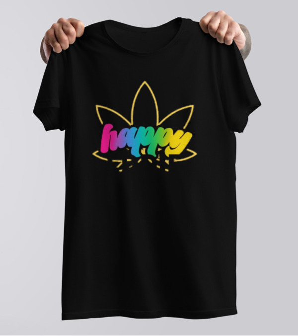 Happy Eddie Freestyle Rainbow Font Leaf T-Shirt