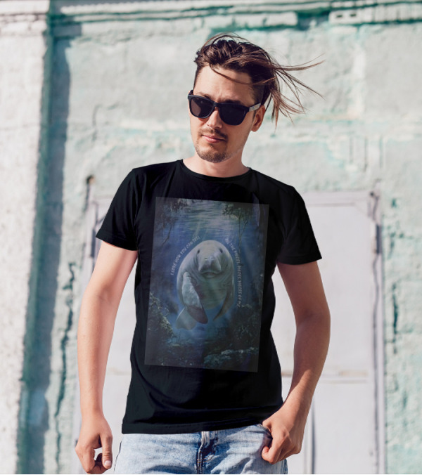Waveygoods I Love How You Can Tell All The Pieces Pieces Pieces Of Me Manatee Ocean Scene T-Shirt