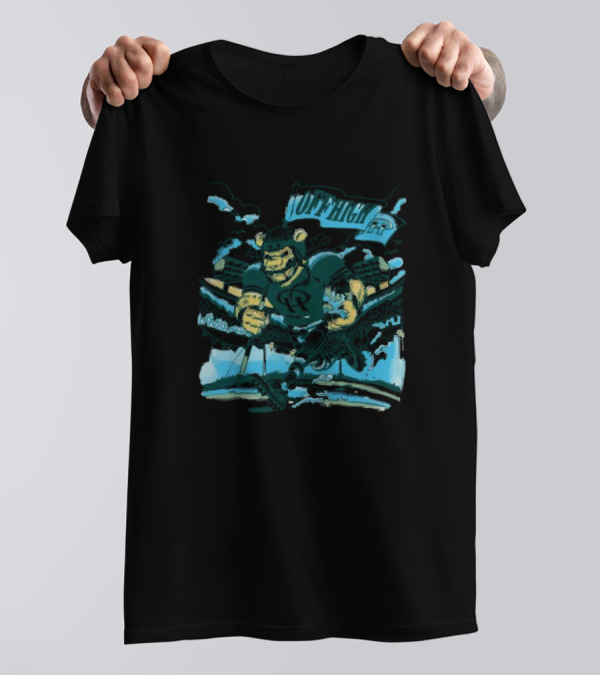 Offhigh Progress Pulse White Charging Bear Athlete In A Dynamic Sports Adventure T-Shirt