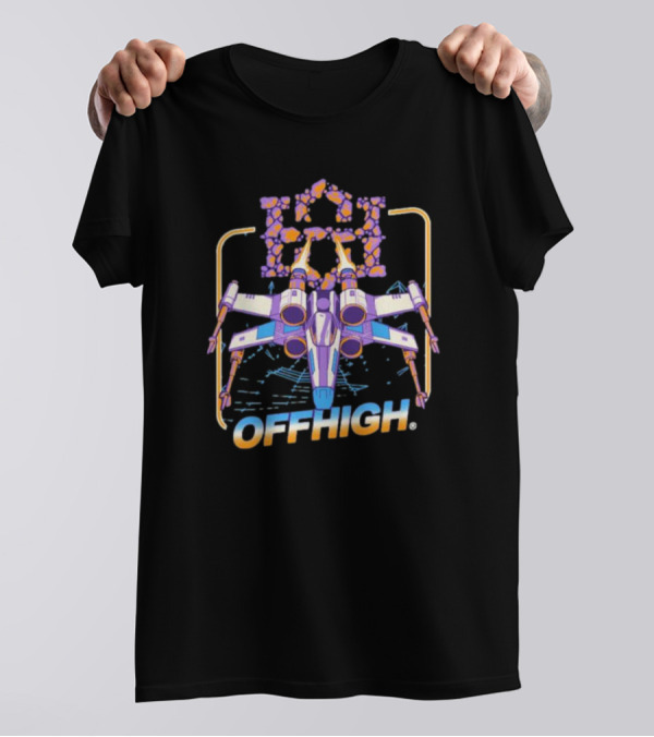 Offhigh Skywalker Spaceship Adventure Retro Neon T-Shirt