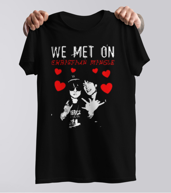 We Met On Christian Mingle Jake Webber Johnnie Guilbert Hearts Alkalinedrip T-Shirt