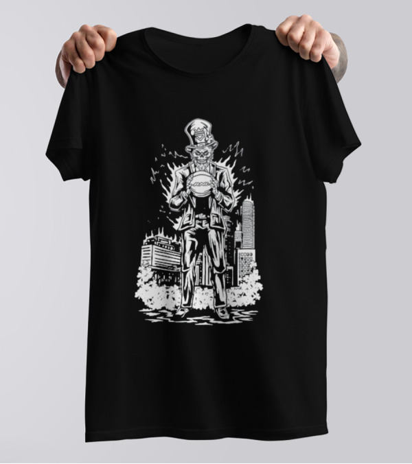 Richandlonely Prestige Boston Uncle Sam Basketball City Skyline T-Shirt