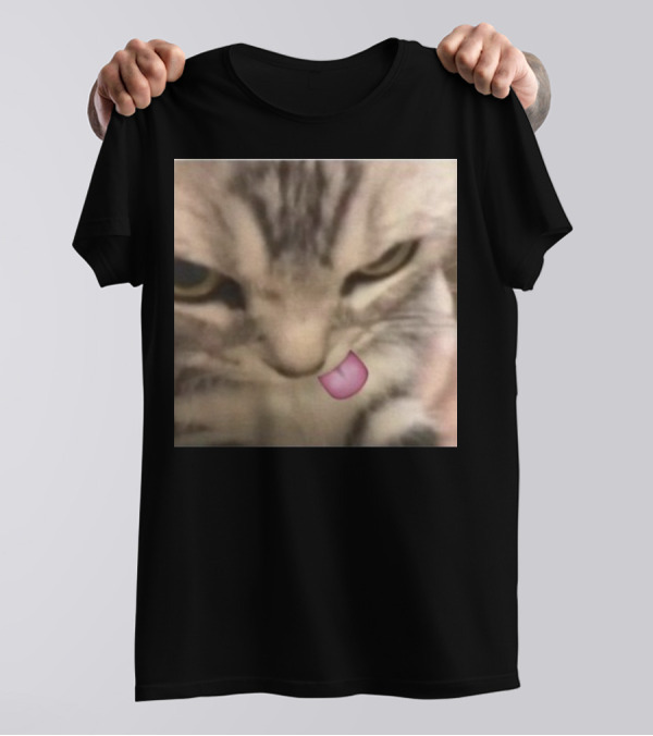 Sillyteestudio Silly Kitten Funny Cute Tongue Out Cat Meme T-Shirt