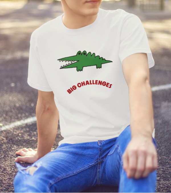 Big Challenges Green Crocodile Cartoon T-Shirt