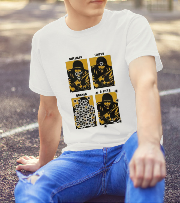 Rifleman Sniper Gunner Officer Bullet Targets T-Shirt