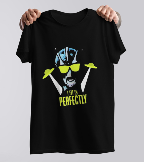Resident Alien I Fit In Perfectly Retro UFO Vibe T-Shirt
