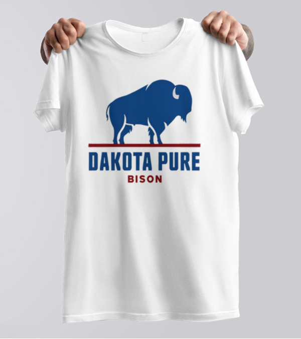 Shawn Baker Dakota Pure Bison Blue Icon Bison Red Line T-Shirt