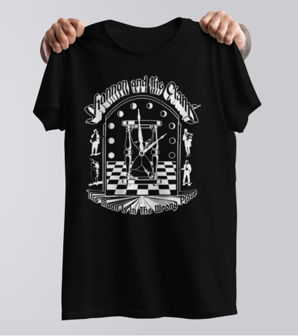 Shannon And The Clams The Moon Is In The Wrong Place Checkerboard Timepiece T-Shirt