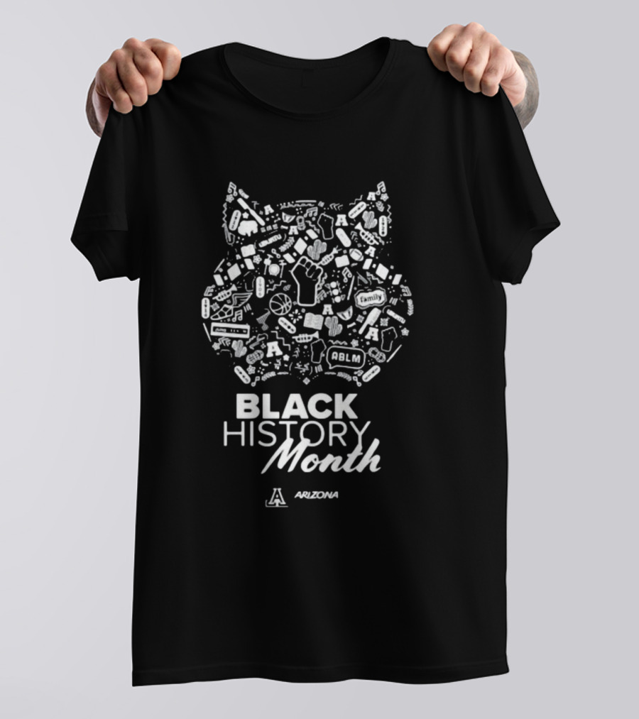 Arizona Wildcats Black History Month Symbol And Text With Iconic T-Shirt