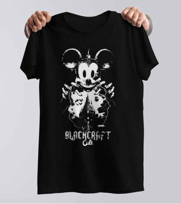 Blackcraft Cult Mouse Gothic Castle Scene T-Shirt